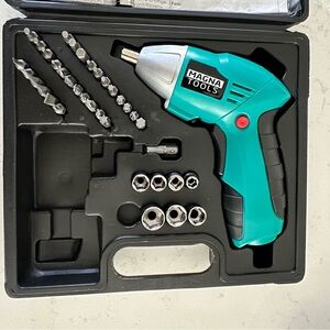 Magna Tools 44pc 4.8 Cordless Electric Drill with Accessories EMERALD GREEN